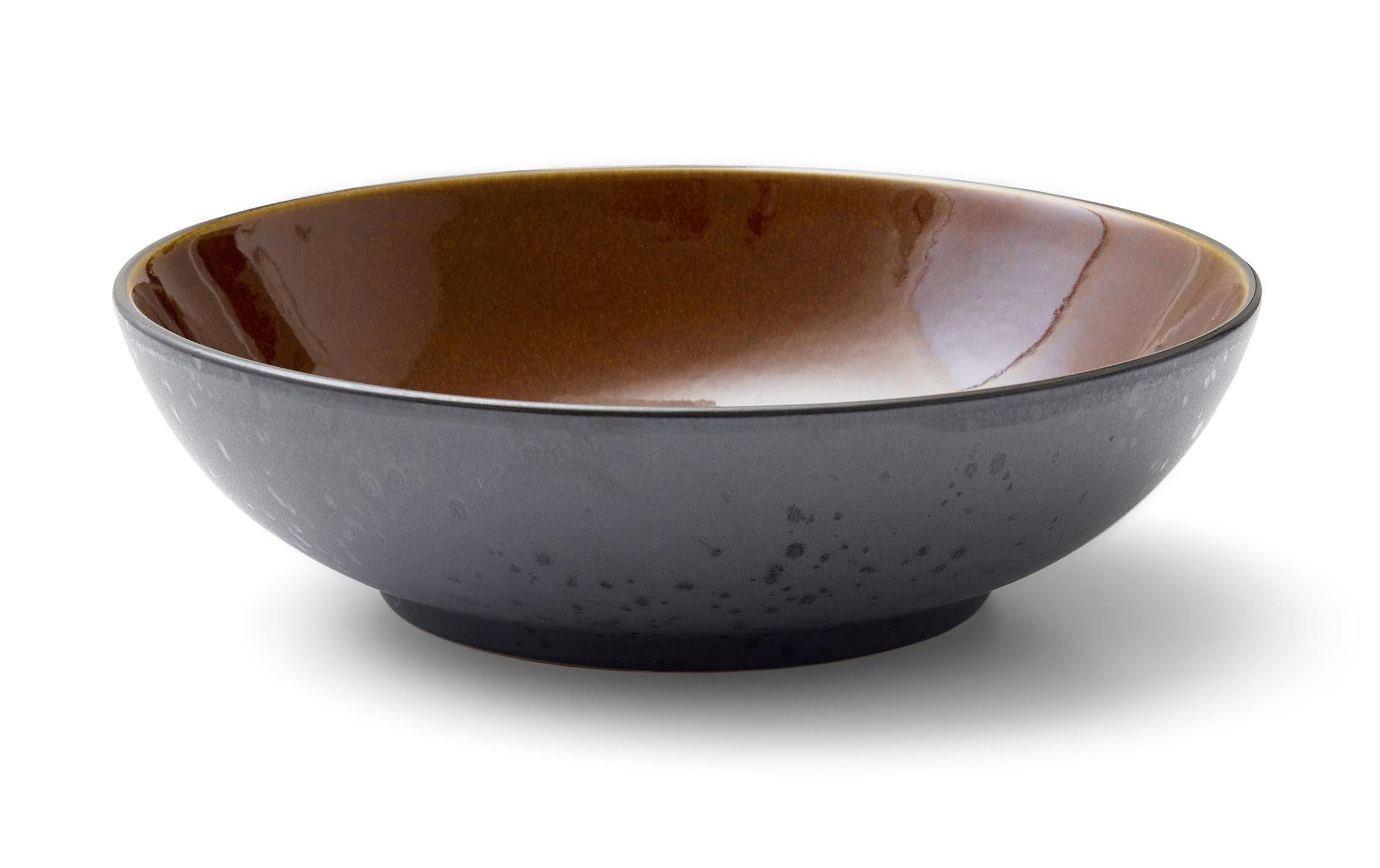 Salatschüssel 24 cm, Schwarz/AmberOfenfeste Salatschüsseln aus Steinzeug