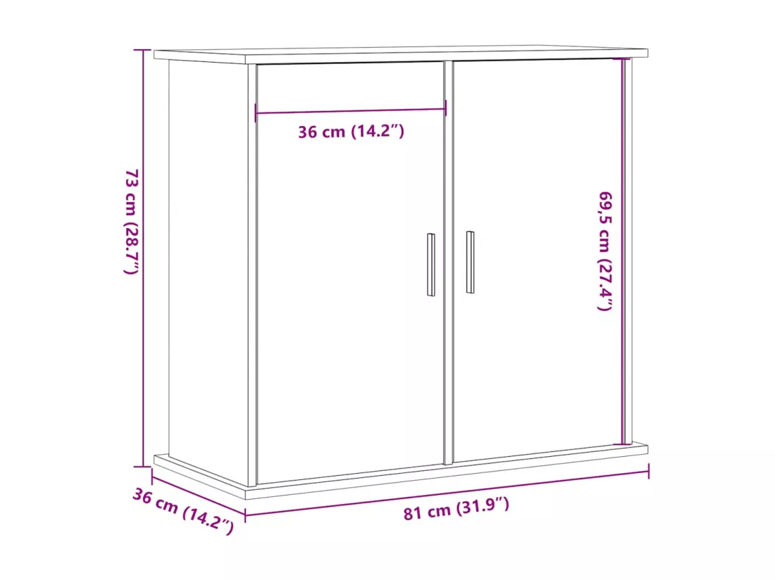 Support pour aquarium vieux bois 81x36x73 cm bois d'ingénierie
