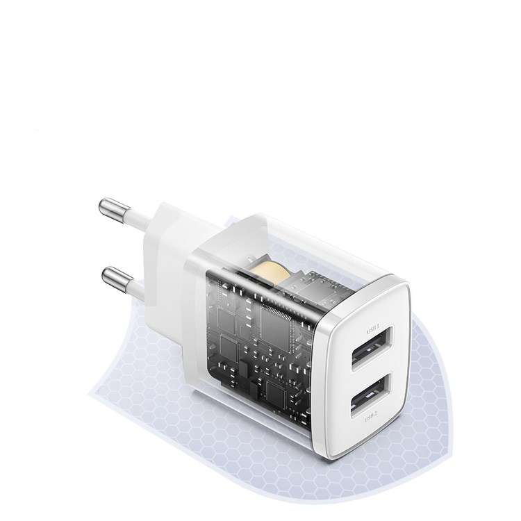 (10.5W) Dual USB A Ladegerät Netzteil - Weiss