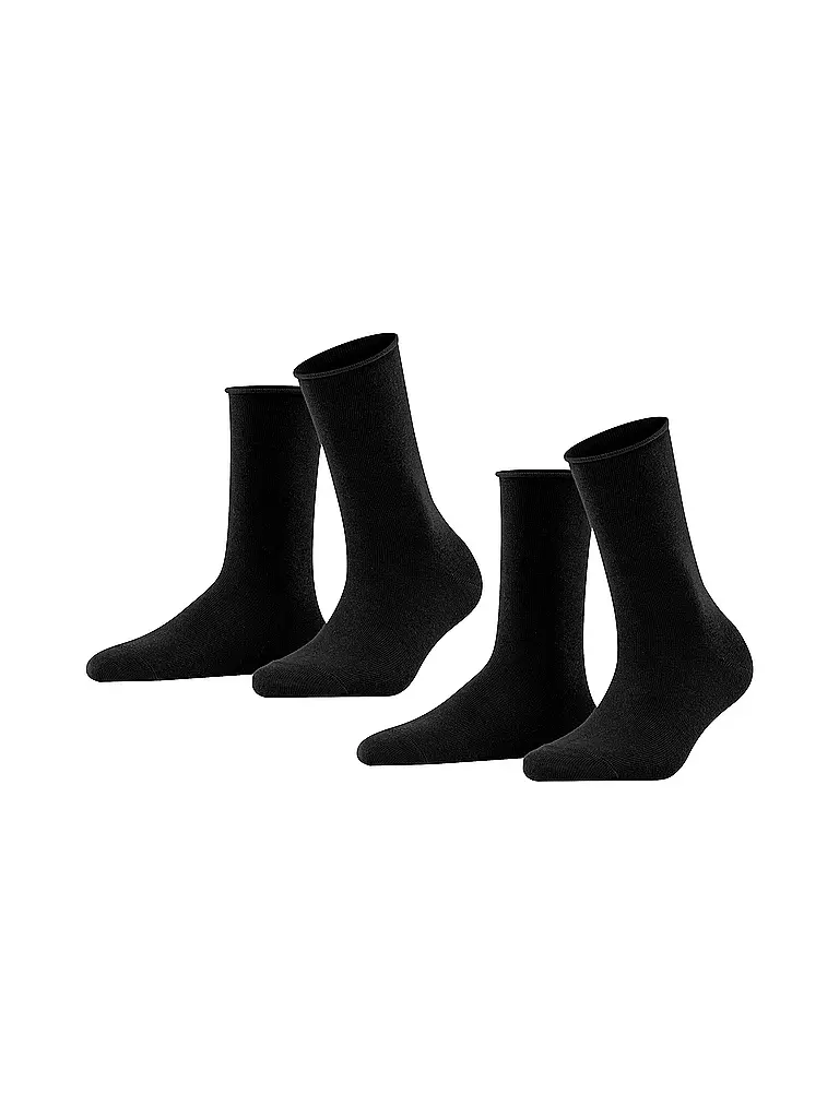 FALKE Happy  Socken 2er Pkg black schwarz