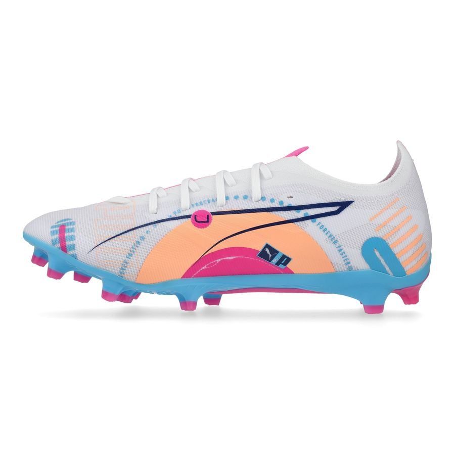 PUMA Ultra 5 Match FG/AG Volume Up - Blanc/Bleu/Poison Pink/Fizzy Melon