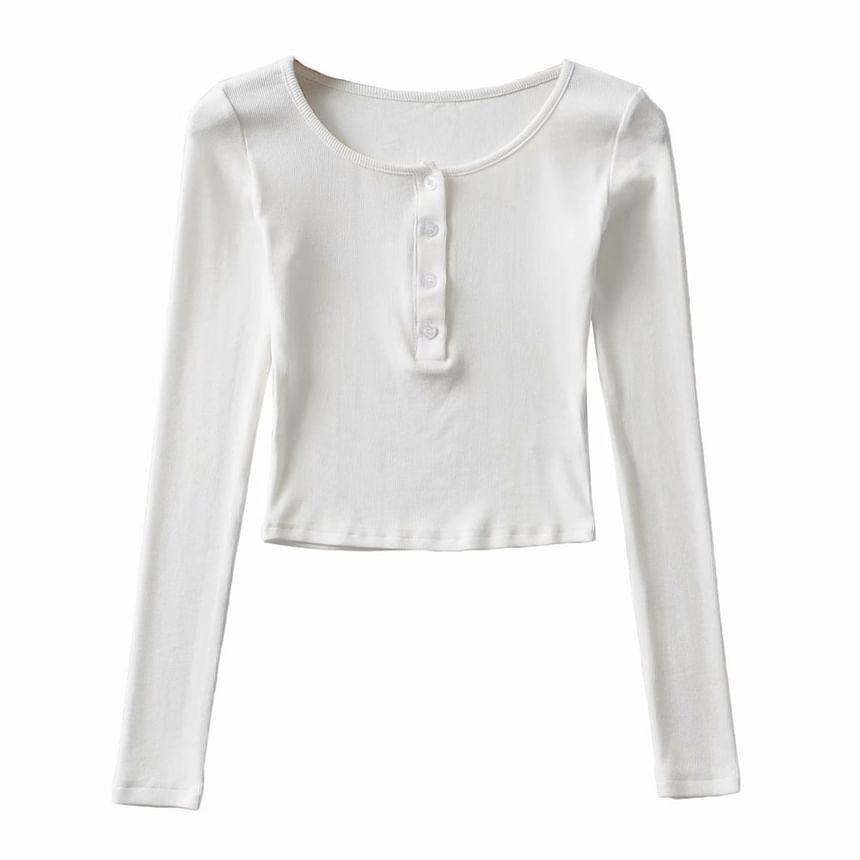 Sosana - Henley T-shirt met lange mouwen