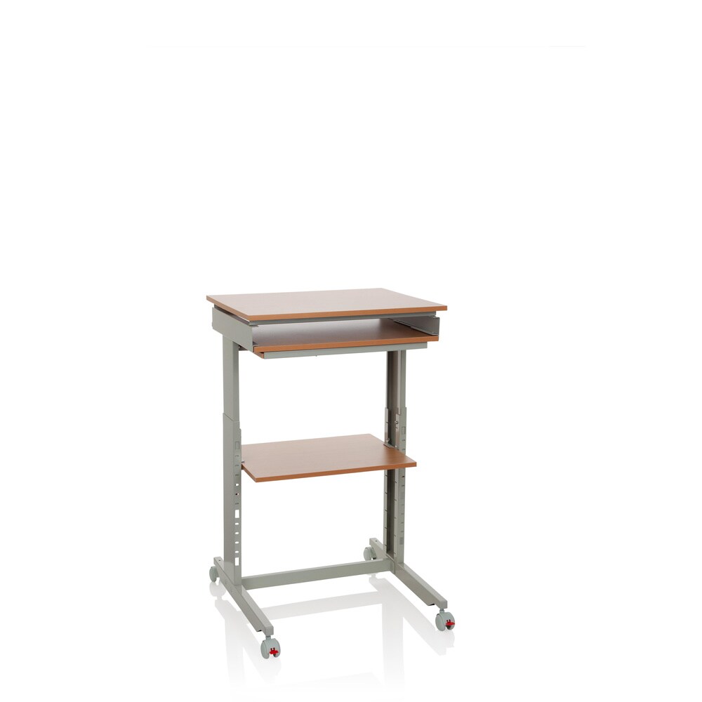 Stehschreibtisch WORKSTATION Melaminharzbeschichtete Spanplatte, Gestell pulverbeschichteter Stahl hjh OFFICE
