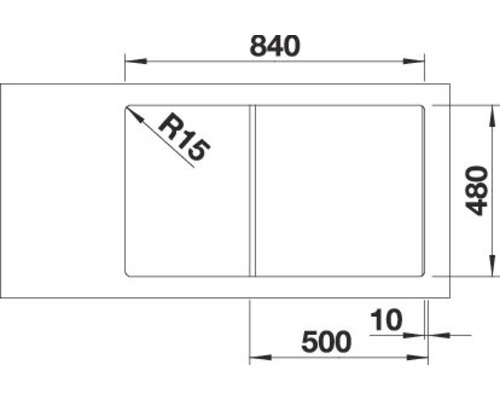 Blanco ZIA 5 S spoelbak 860 x 500 mm zacht wit 527203