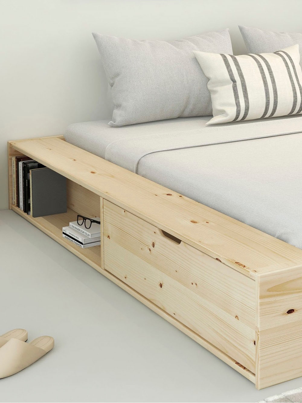 Home affaire Massivholzbett »Erno, OTTOs Choice, TOPSELLER, Stauraumbett Futonbett, 275KG belastbar« Breite/ Belastbarkeit: 120cm/275 KG, 180cm/275 KG,  mit Lattenrost, FSC® zertifiziert, viel Stauraum + Ablagen