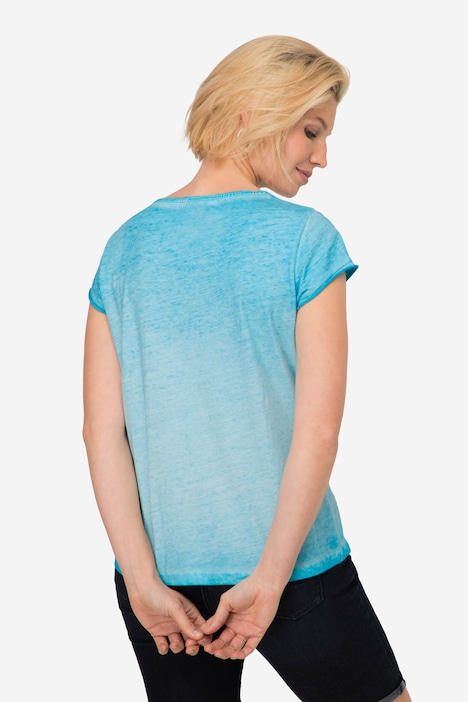 T-Shirt, Ahoi Schriftzug, V-Ausschnitt, Halbarm, OEKO-TEX Made in Green