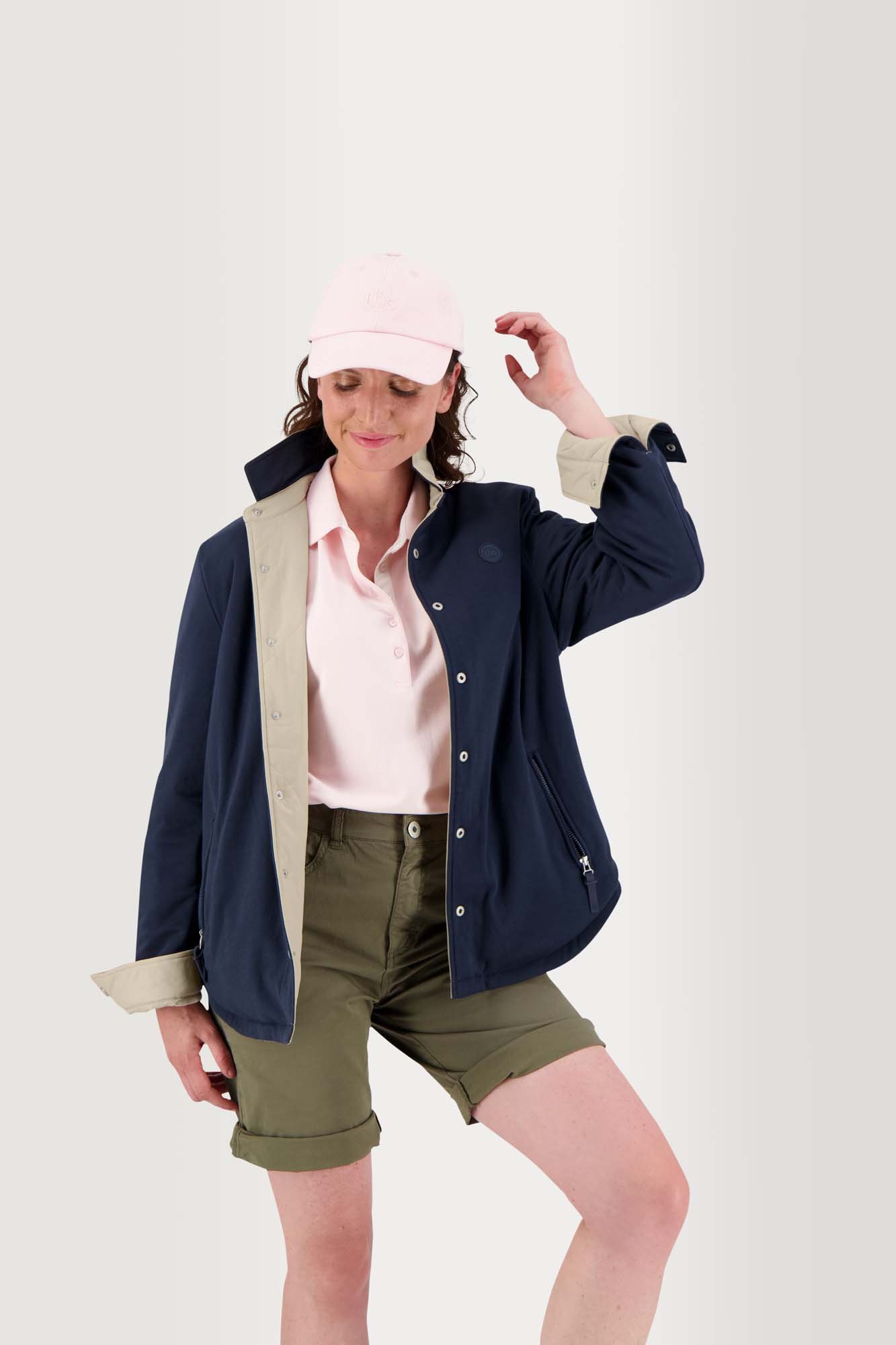 Veste Femme Reversible Esprit Sur Chemise Ivoire et Marine