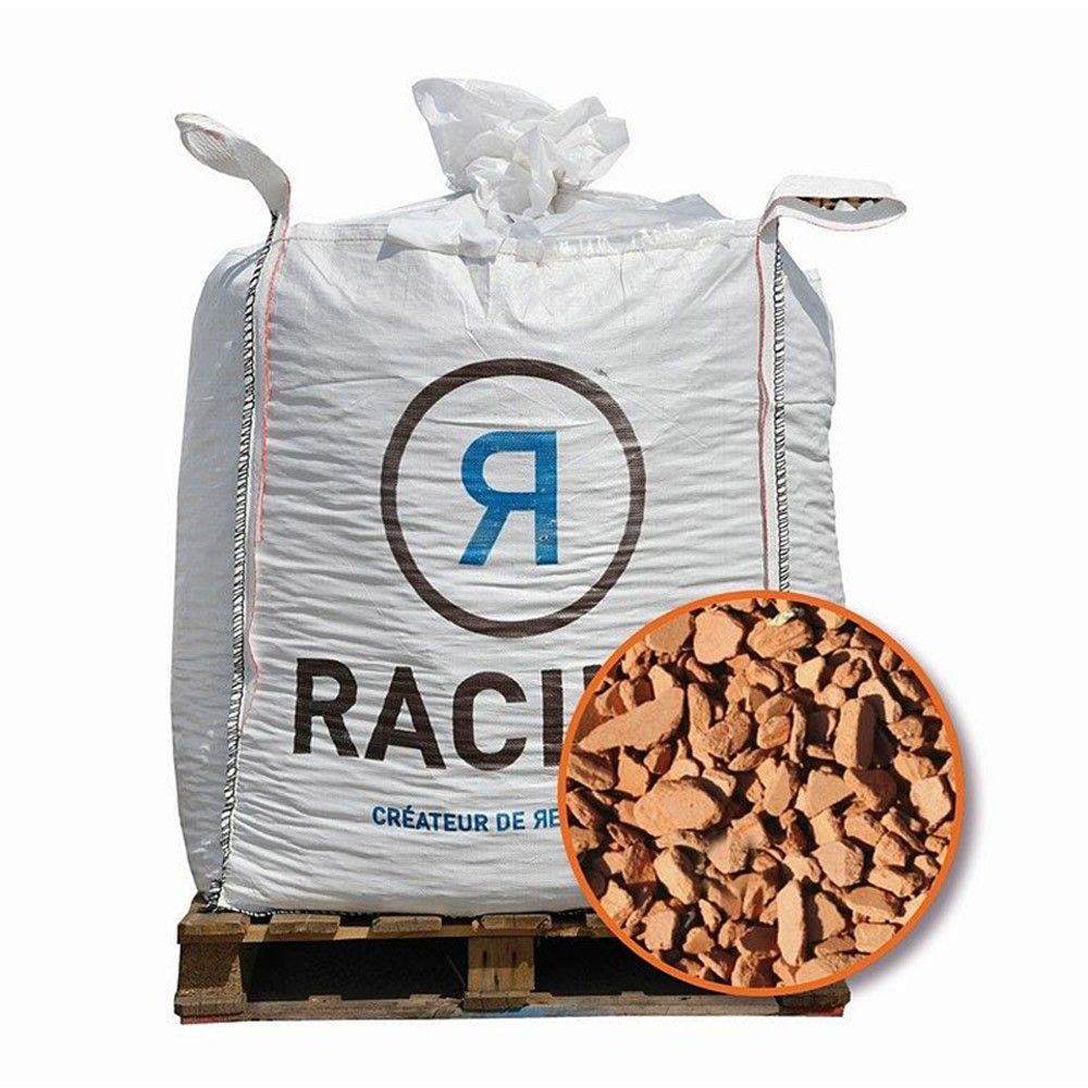 Paillage minéral décoratif en brique pilée 10/25 big bag 500 litres pour 10m2