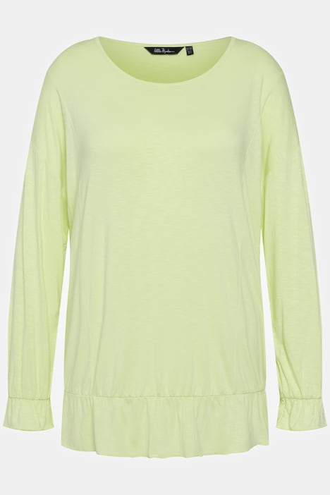 Shirt, Volants, Oversized, Rundhals, Langarm