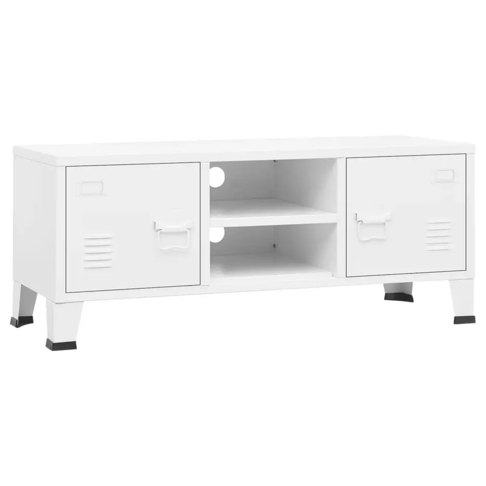 vidaXL - Tv-meubel - Wit - Metaal