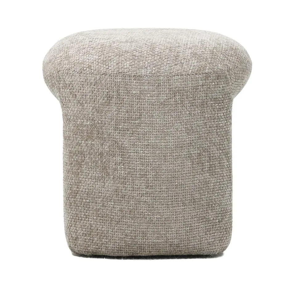 Poef Stof/Textiel Taupe - 47x42x42cm - Raven