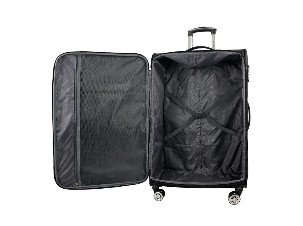 MALA DE VIAGEM GRANDE FLEXÍVEL AIRPORT PRETO 8 RODAS 75CM