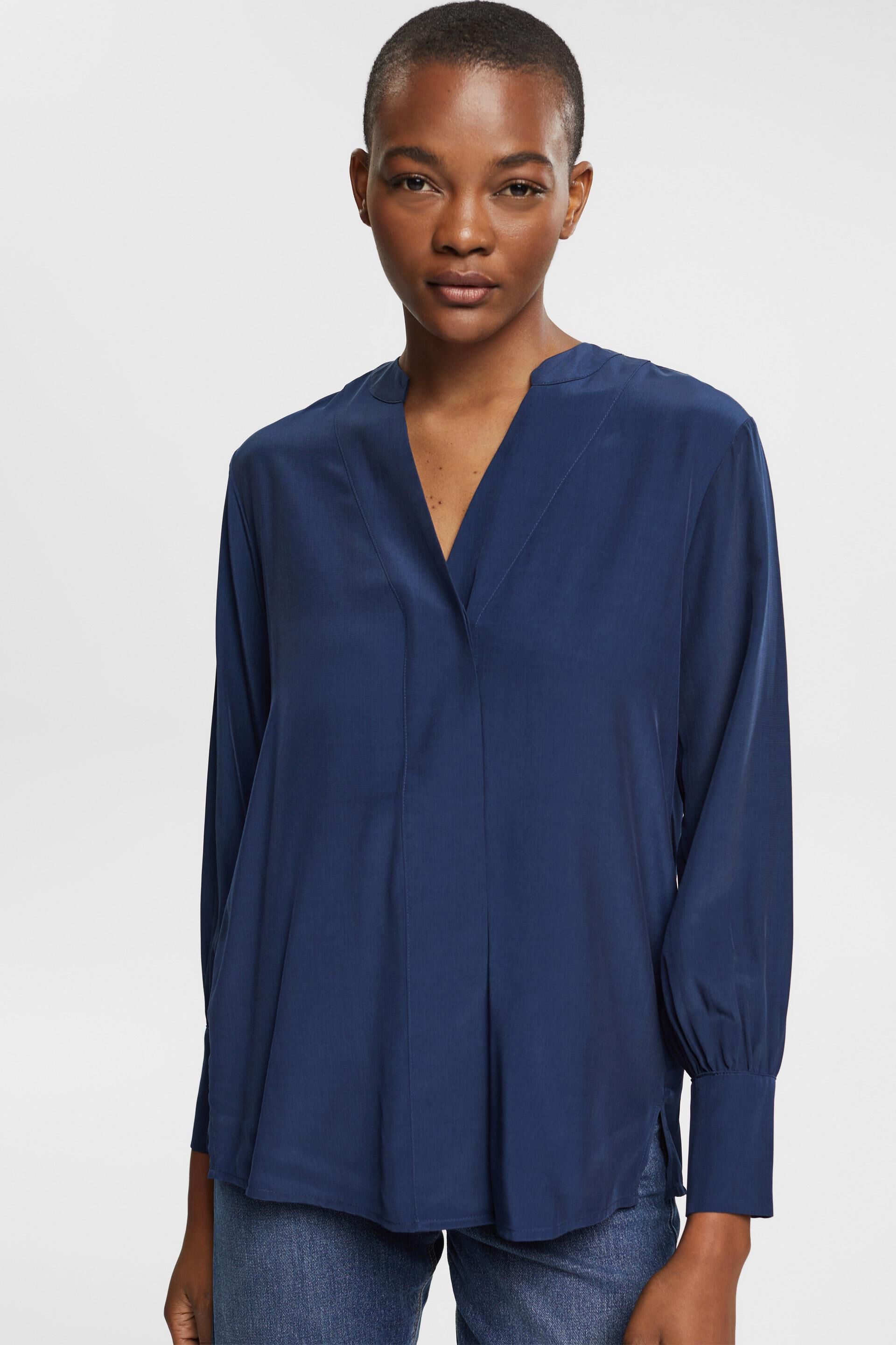 Blouse à encolure en V, LENZING™ ECOVERO™