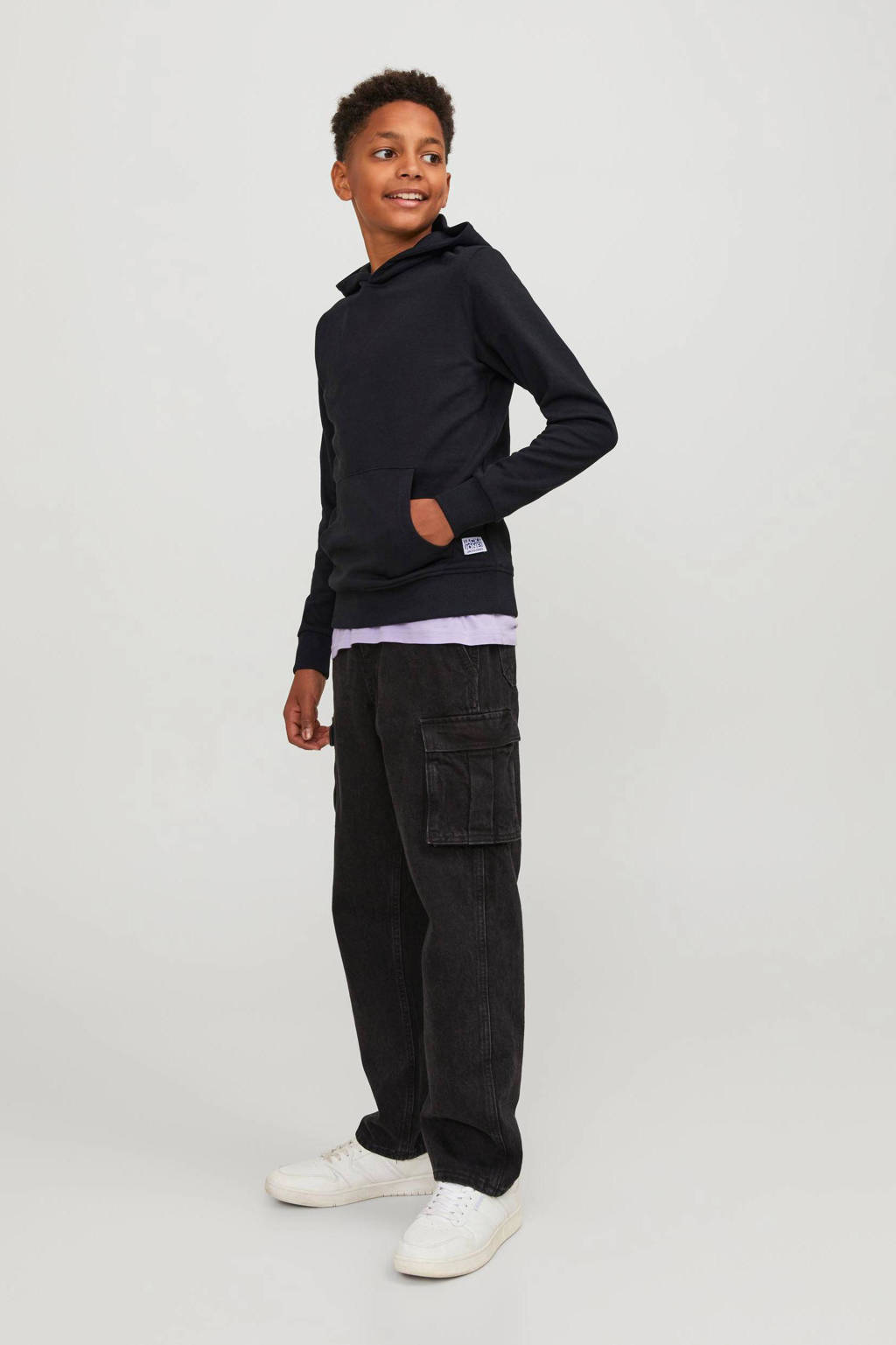 JACK & JONES hoodie JJEBASIC zwart