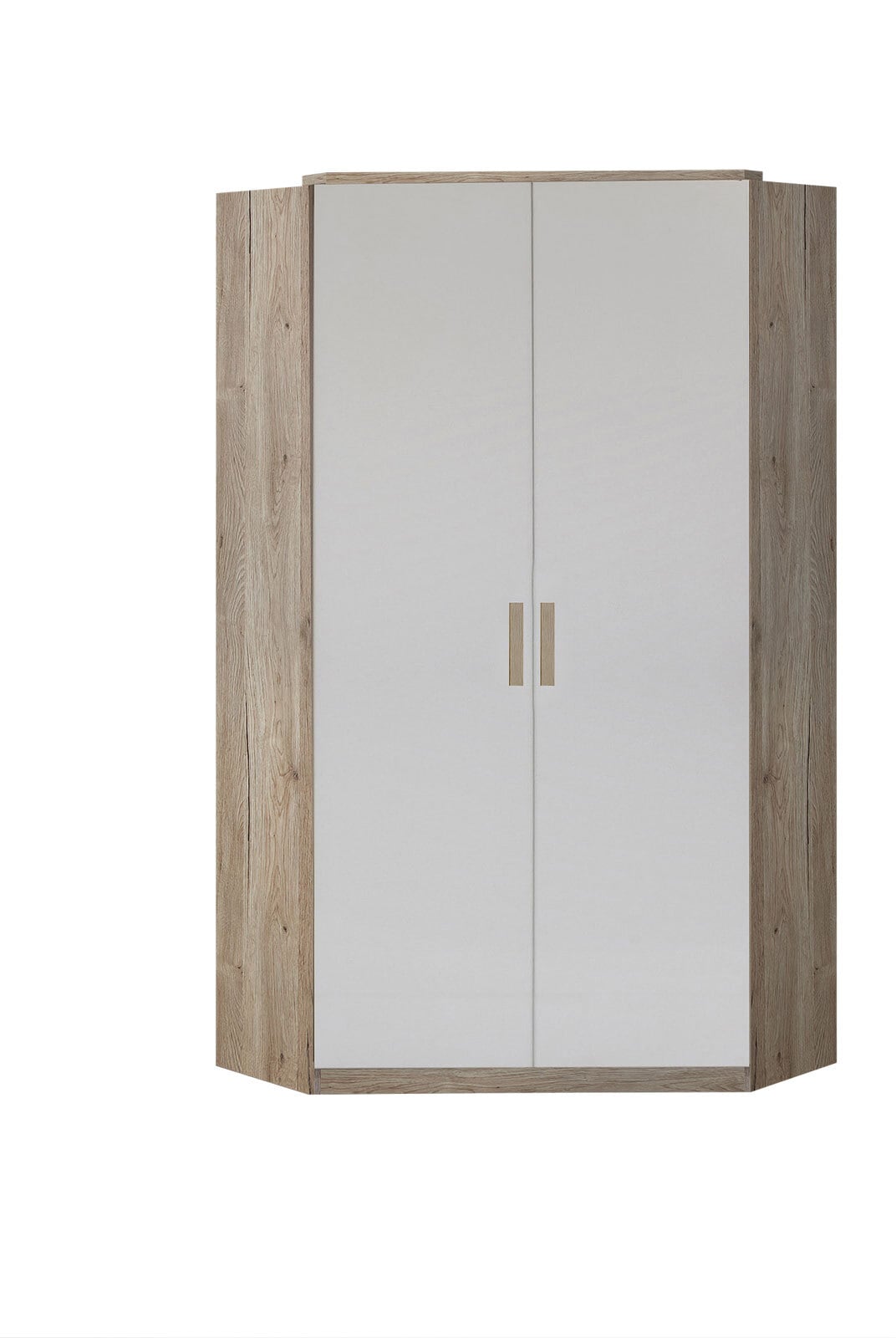 Eckschrank Cariba San Remo Eiche Nachbildung/Weiß ca. 95 x 198 x 95 cm