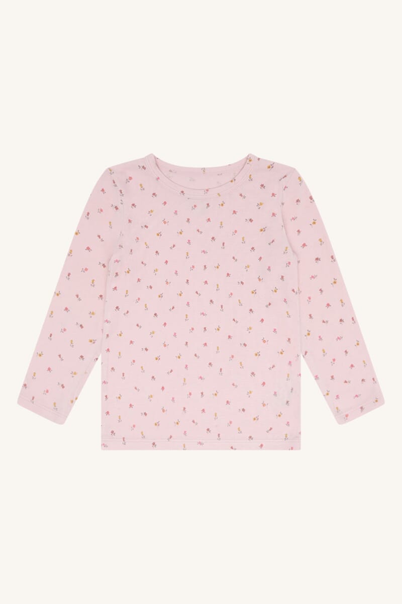 Austin T-shrt LS Flowers chalk pink - Hust & Claire - Rumpetroll