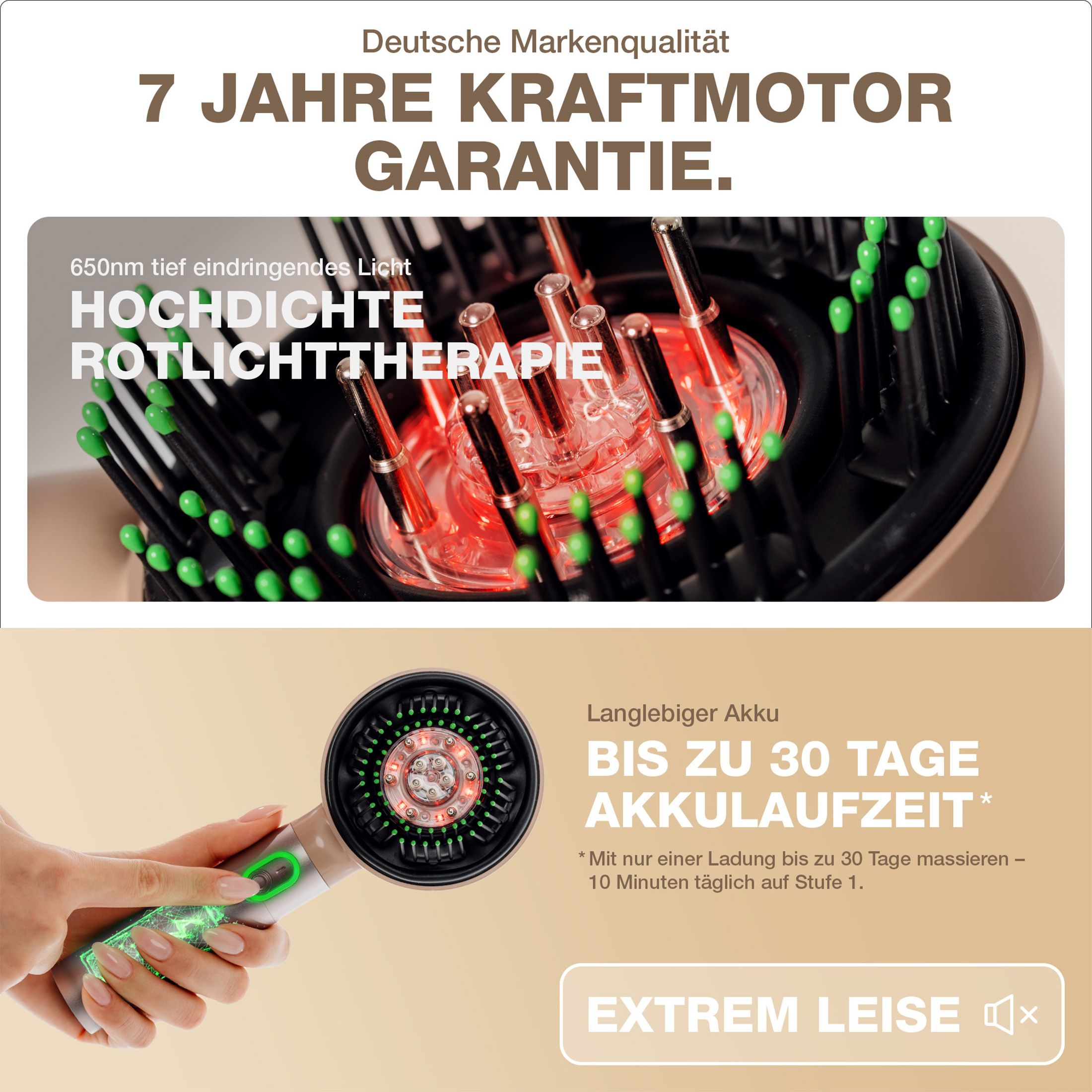Kopfmassagegerät MIO mit Rotlicht und Ölanwendung