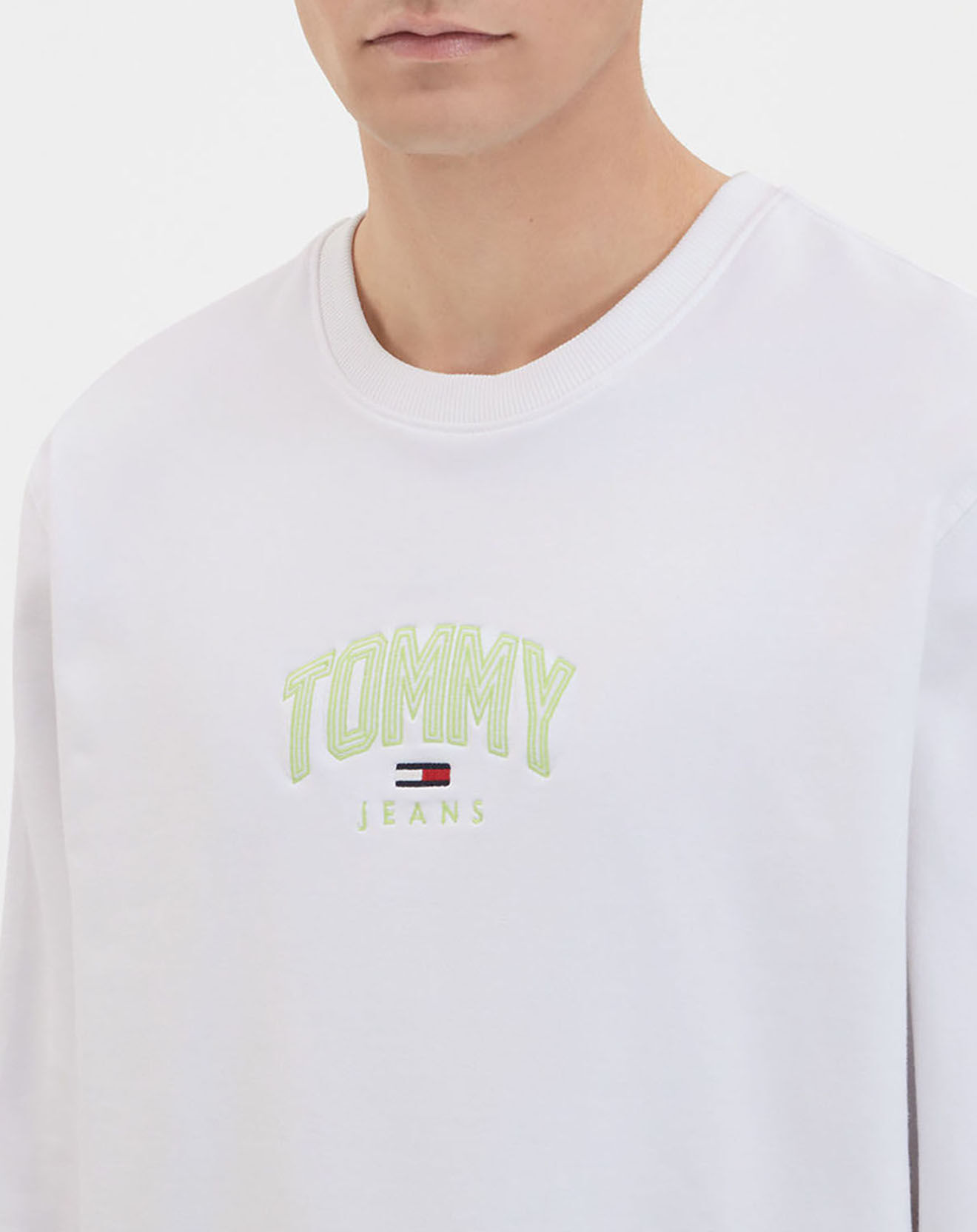 Tommy Jeans Sweat lightweight tommy crew blanc