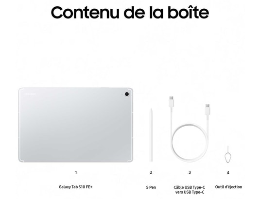 SAMSUNG - Tablette tactile GalaxyTab S10 FE+ 128GB WiFi Silver SM-X620NZSREUB