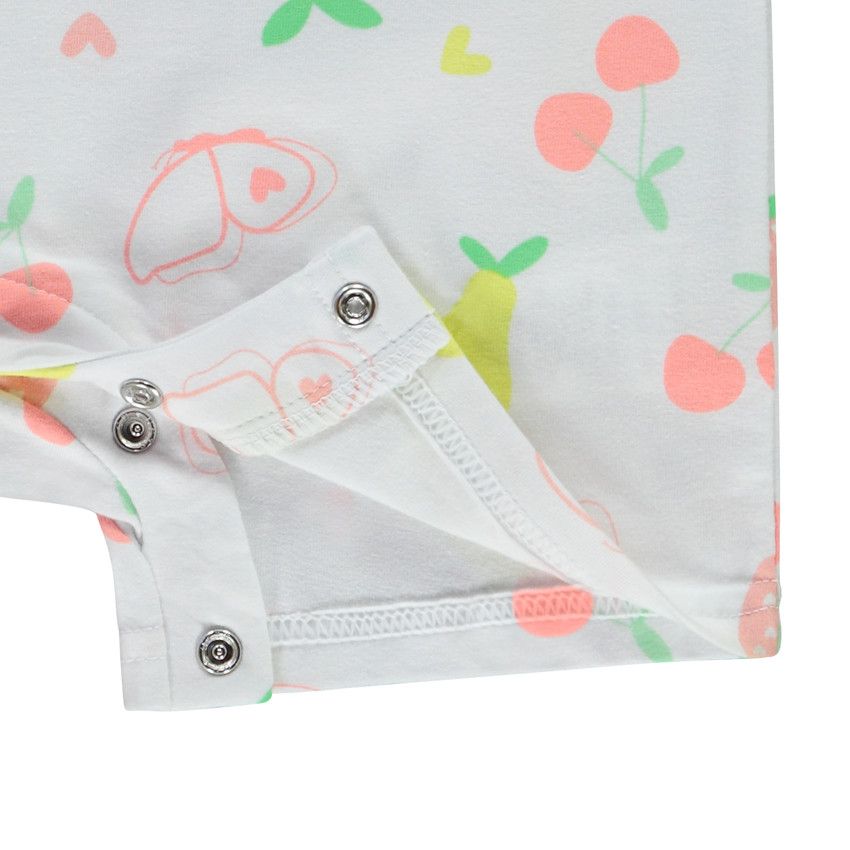 Lot de 4 combishorts fantaisie pour bébé fille - Blanc