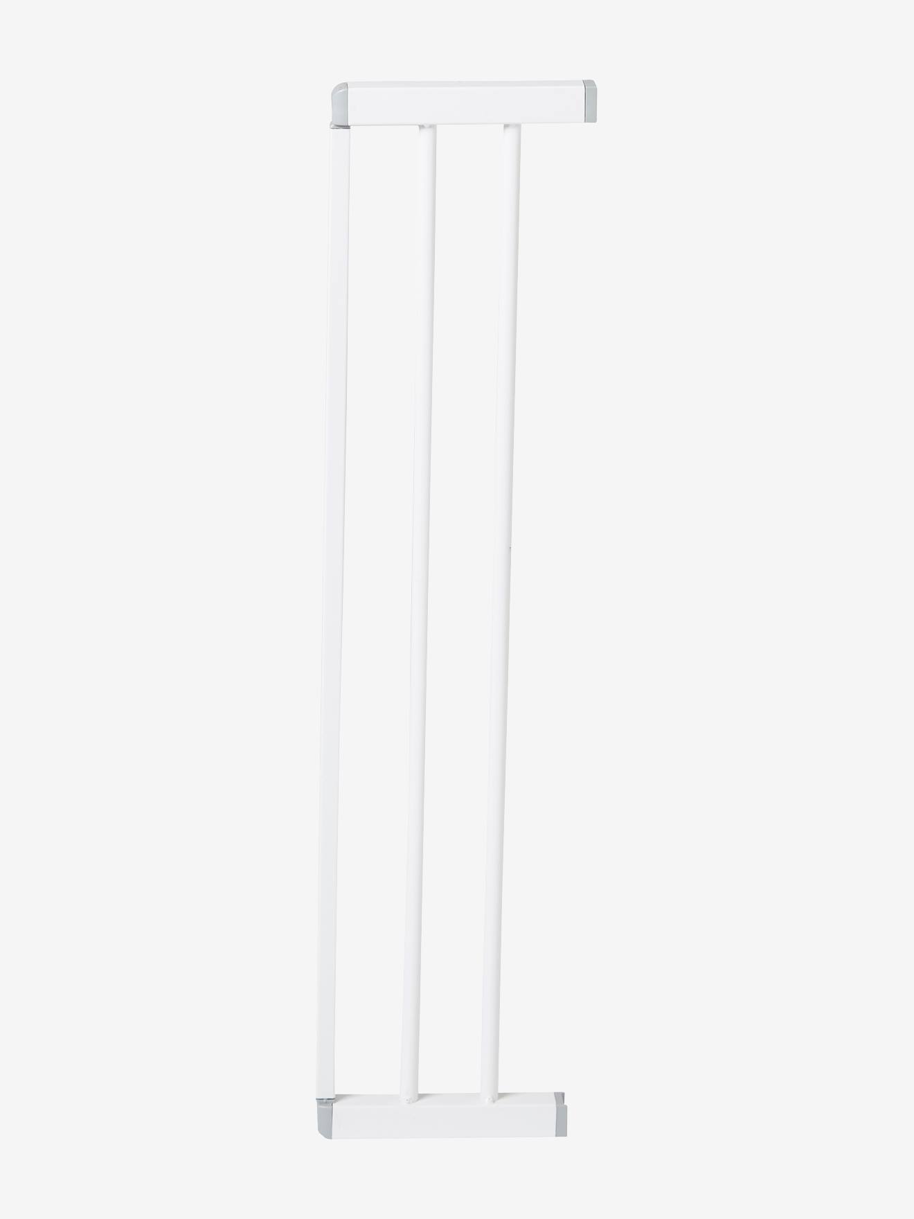 Extensão de 17 cm para portão de segurança VERTBAUDET, feita de metal branco claro e liso.