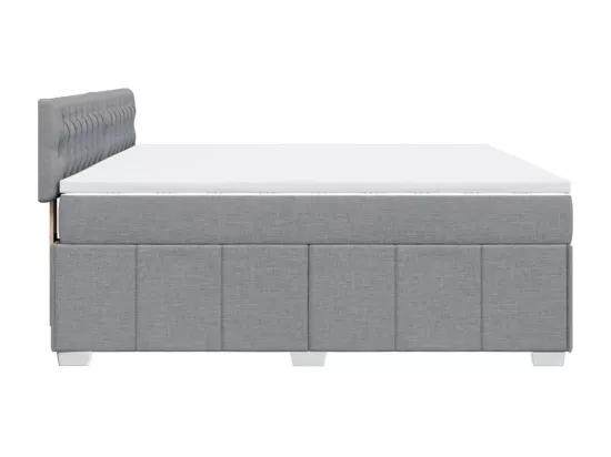 Sommier à lattes de lit avec matelas Gris clair 180x200cm Tissu