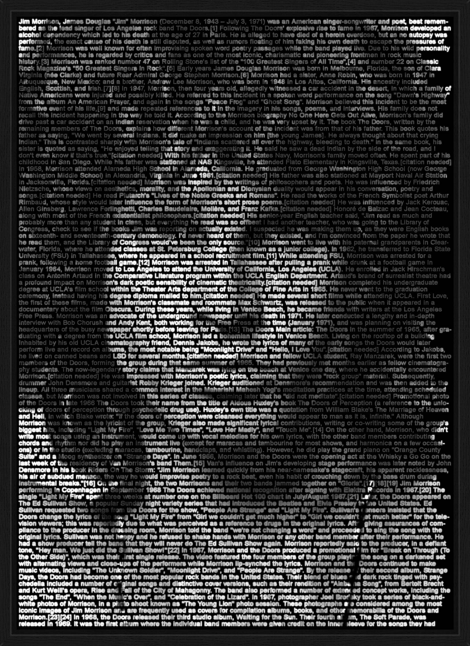 Jim Morrison by Ralph Ueltzhoeffer - Limited Edition. Edition of: 150. Signed.