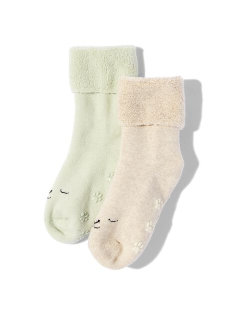 2 paires de chaussettes bébé - frimousse beige