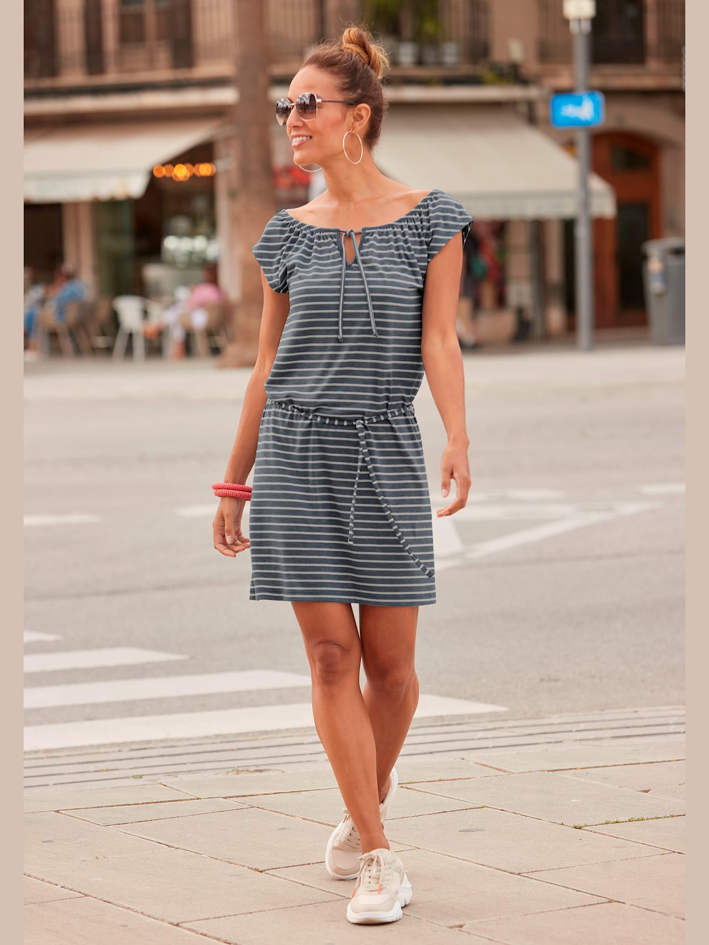 Robe en jersey robe rayée sportive