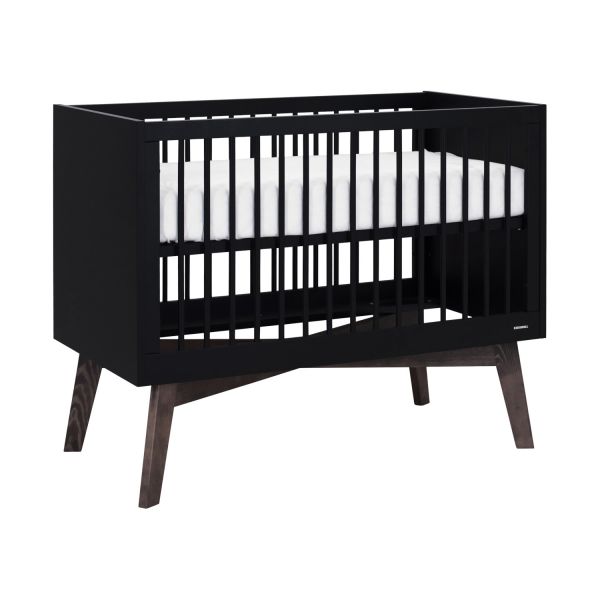 Kidsmill Sixties Babybed Zwart Mat / Walnoot 60 x 120 cm