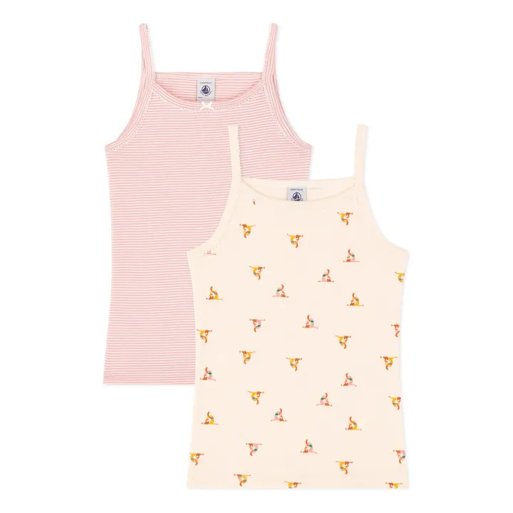 Petit Bateau Lot 2 Débardeurs Ecureuils | Beige