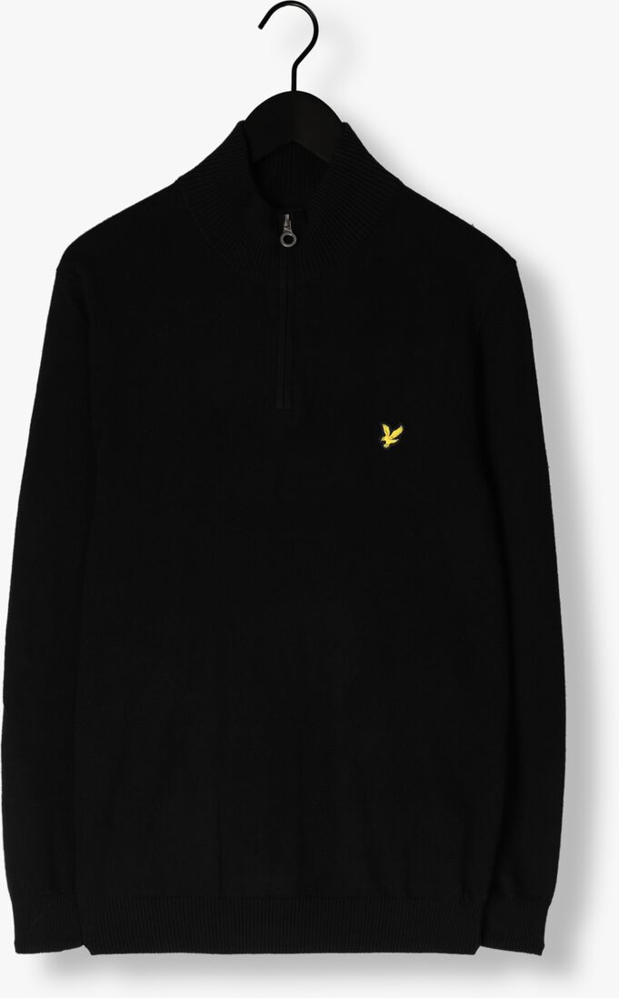 LYLE & SCOTT zwarte lyle & scott trui cotton merino quarter zip jumper
