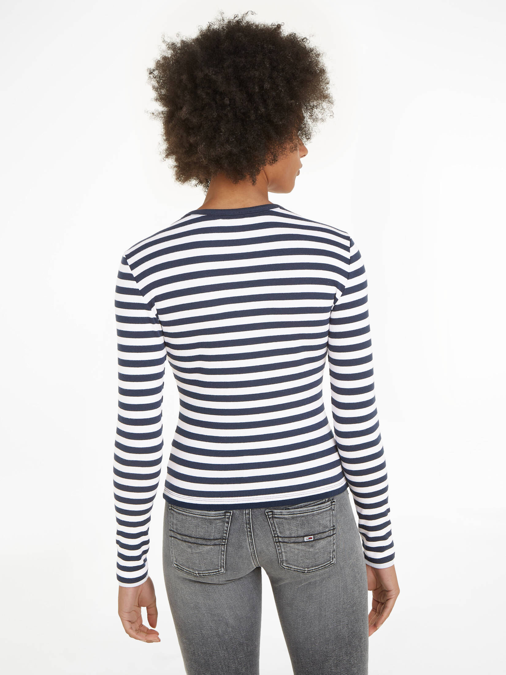 Tommy Jeans| Damen Longsleeve TJW ESSENTIAL RIB STRIPE TOP