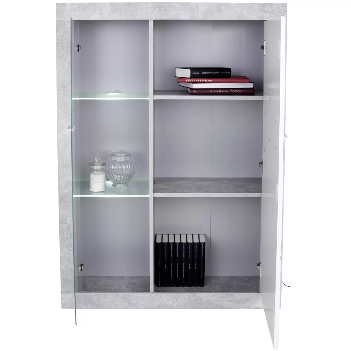 Vitrine Malta weiss,Betonoptik
