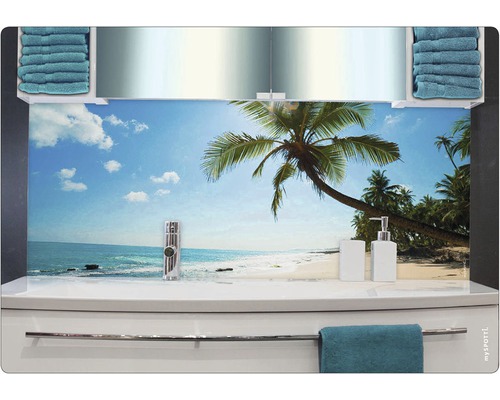Badkamer achterwand mySPOTTI aqua Beach 90x45 cm