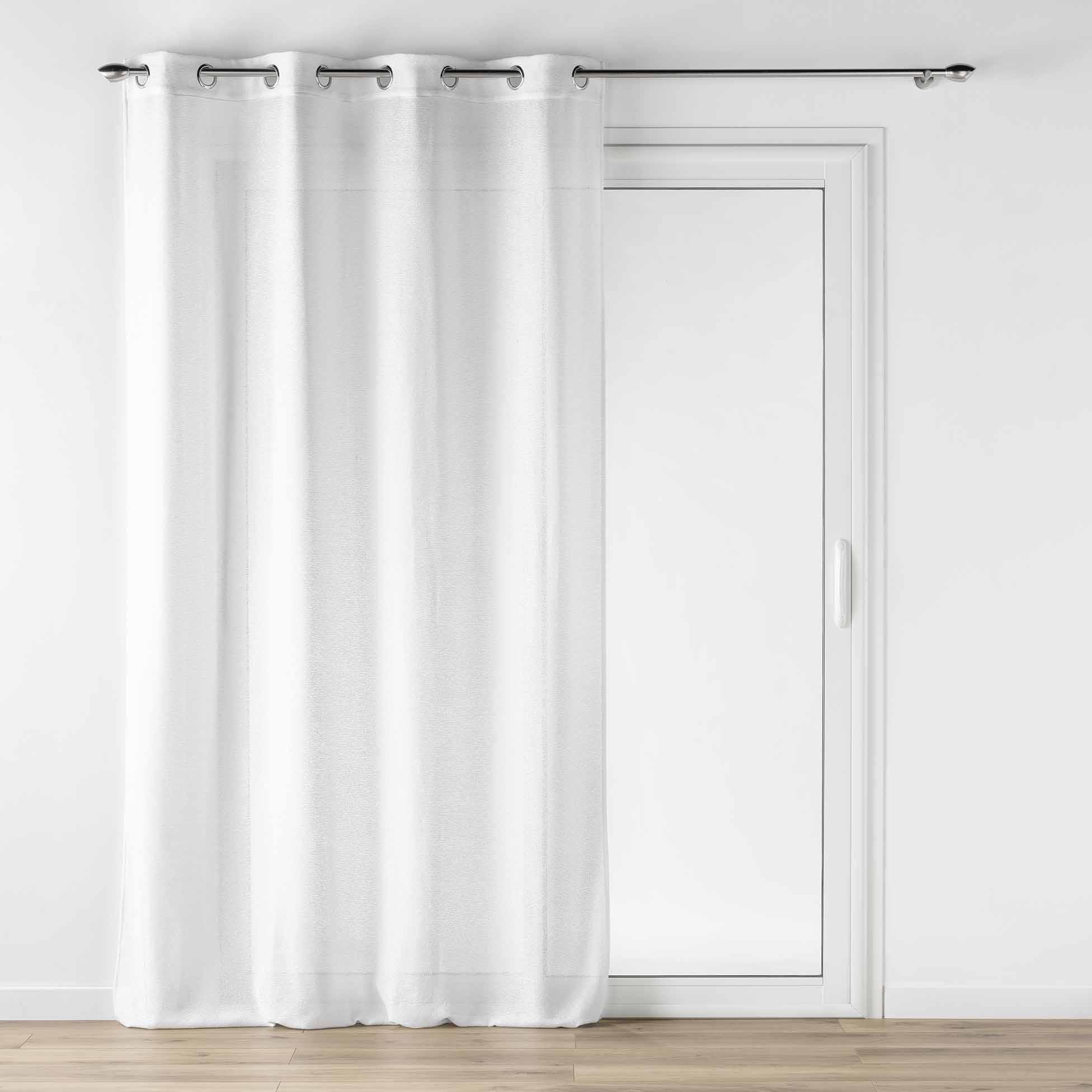 PANNEAU OEILLETS 140X240CM EFFET LAINAGE LOULAINE BLANC