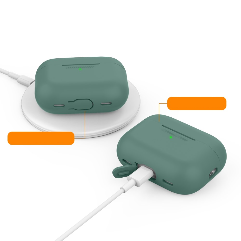 AirPods Pro 2 / AirPods Pro Silikon Schutzhülle Abdeckung mit Handschlaufe - Grün