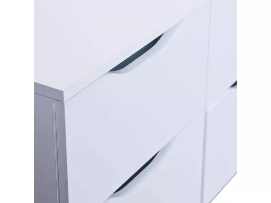 JENNY - Commode 6 Tiroirs Coloris Blanc