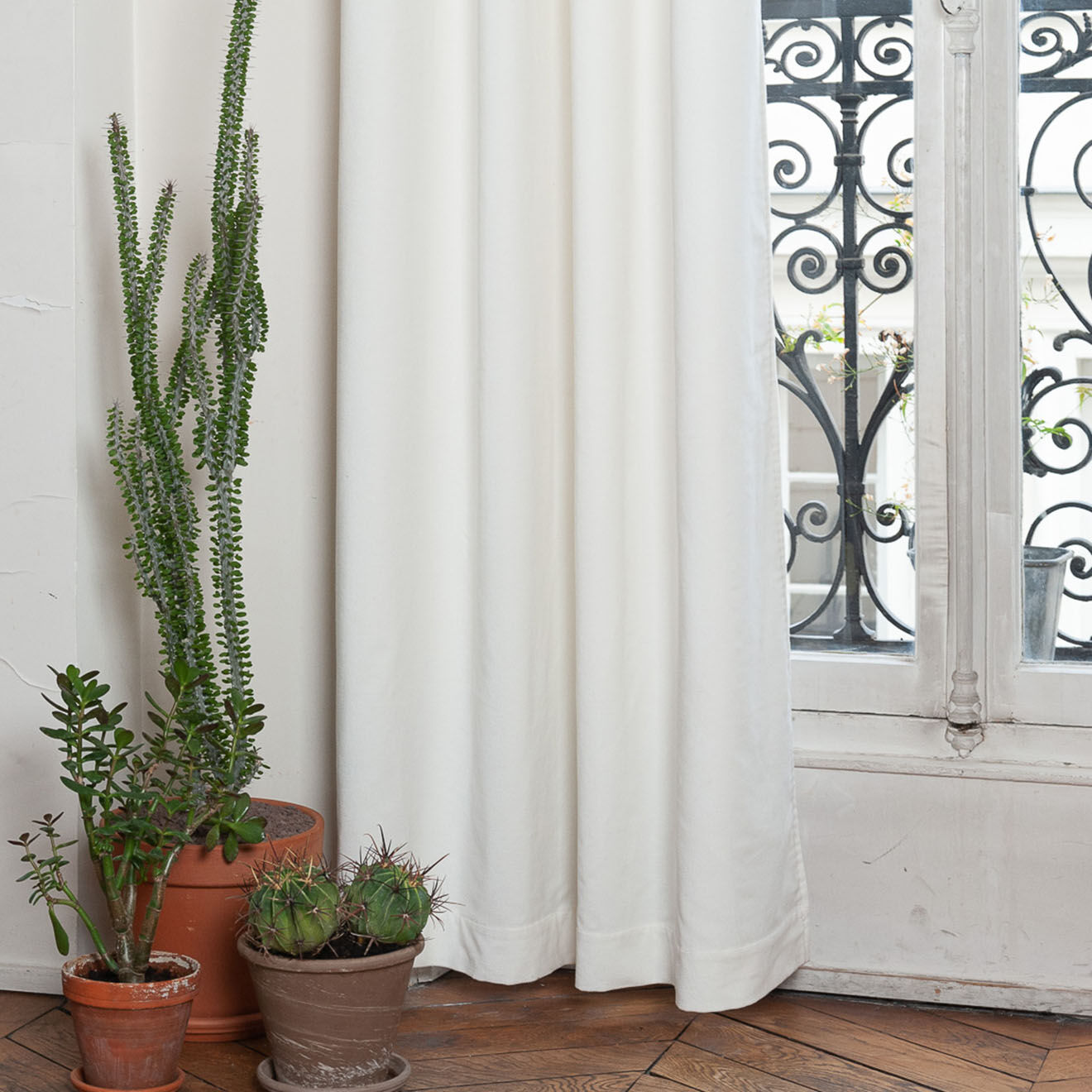 En Fil d'Indienne Rideau Lyric ecru - 135x250 cm