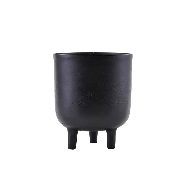House Doctor - Jang Blumentopf, Ø 15 x H 26 cm, schwarz