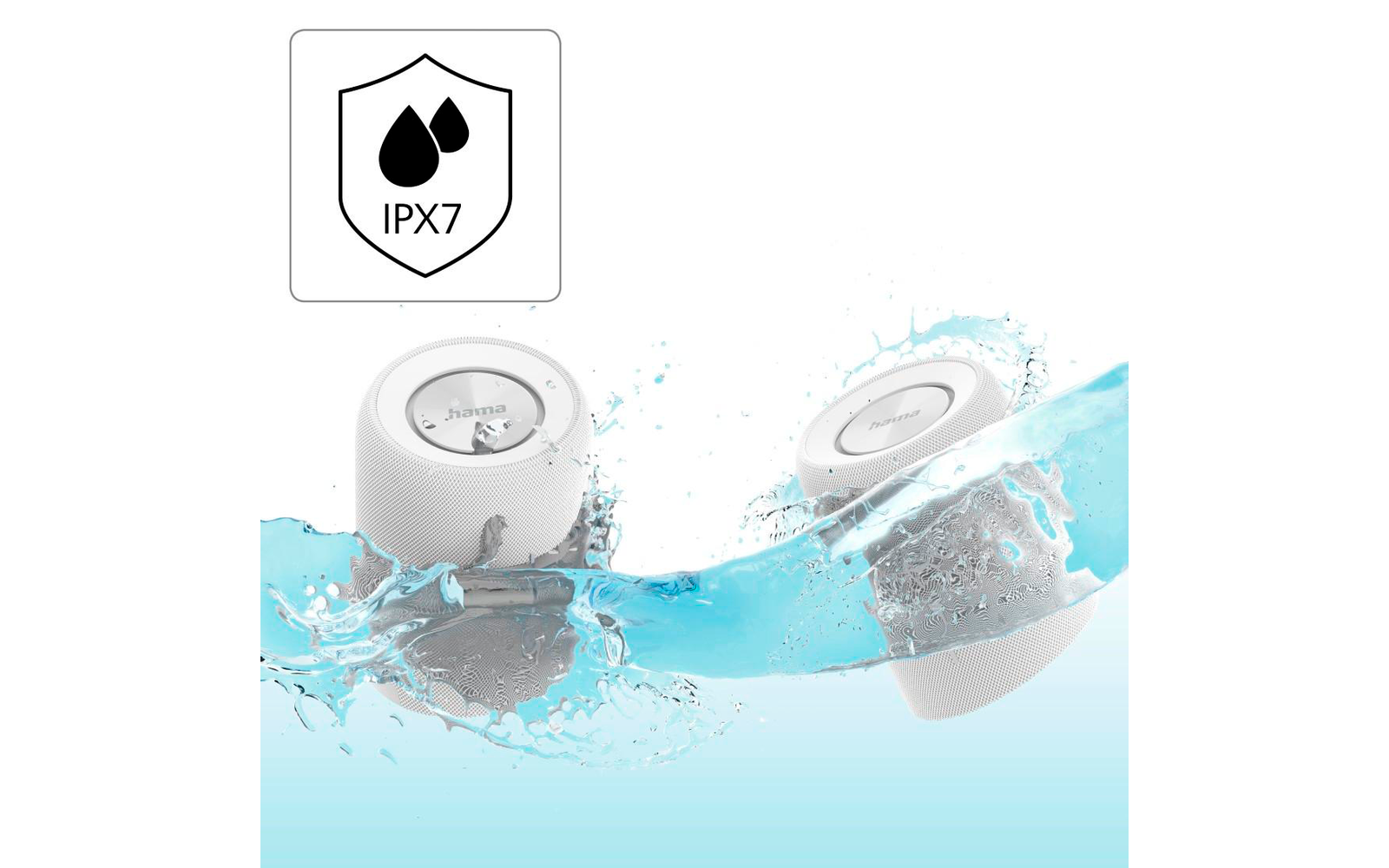 Hama Bluetooth Lautsprecher Twin 2.0 wasserdicht 20 W schwarz