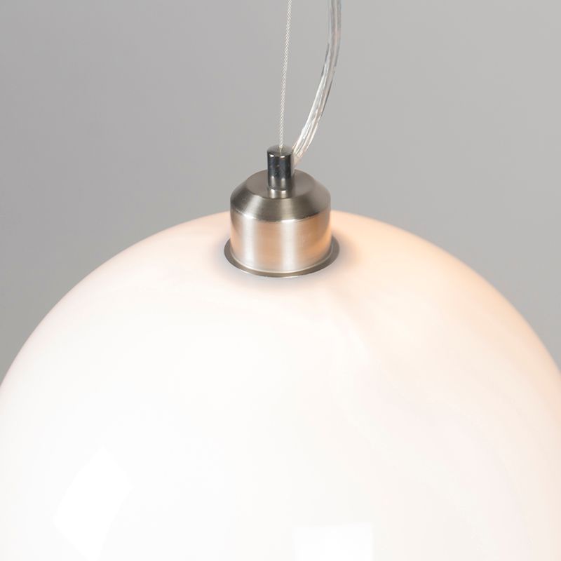 Moderne ronde hanglamp opaal wit - Globe