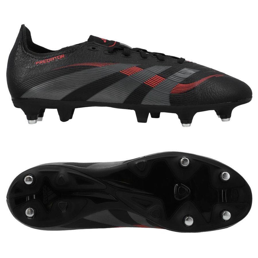 adidas Predator League SG Stealth Victory - Noir/Gris/Lucid Red