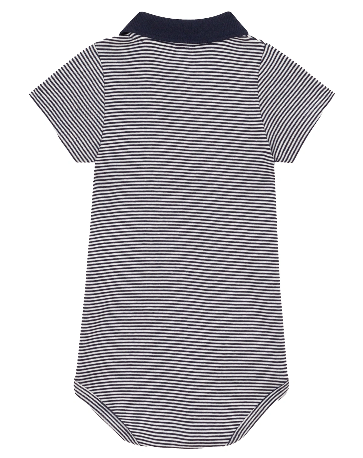 Kurzarm-Body POLO STRIPES in smoking/marshmallow