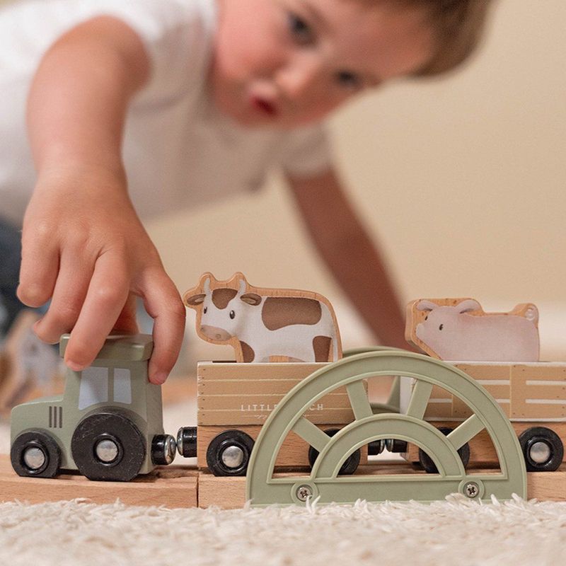 Little Dutch - Treinset - Little Farm - Hout - Inclusief Figuren en Dieren