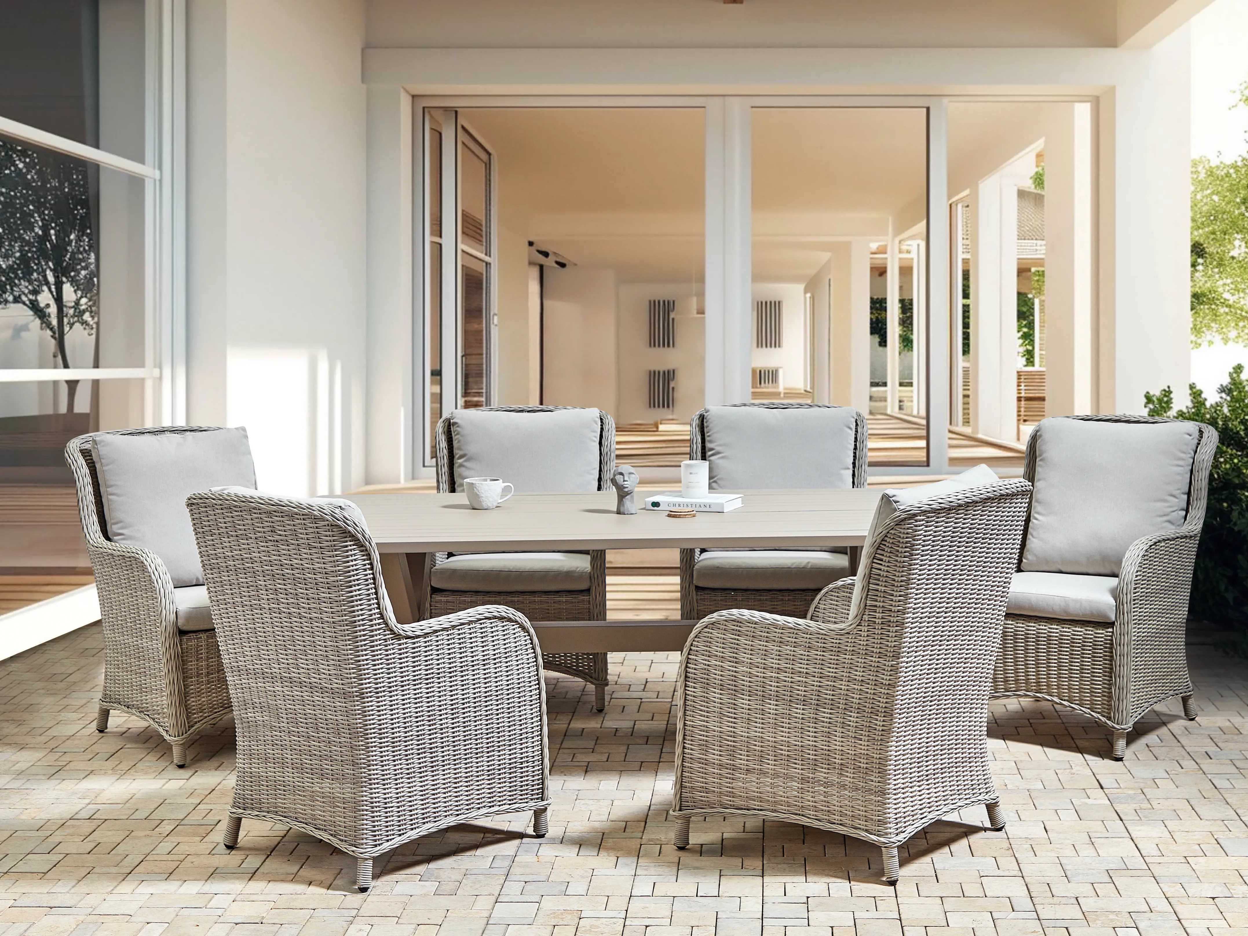 Set tuinkussenhoezen CASCAIS Beige