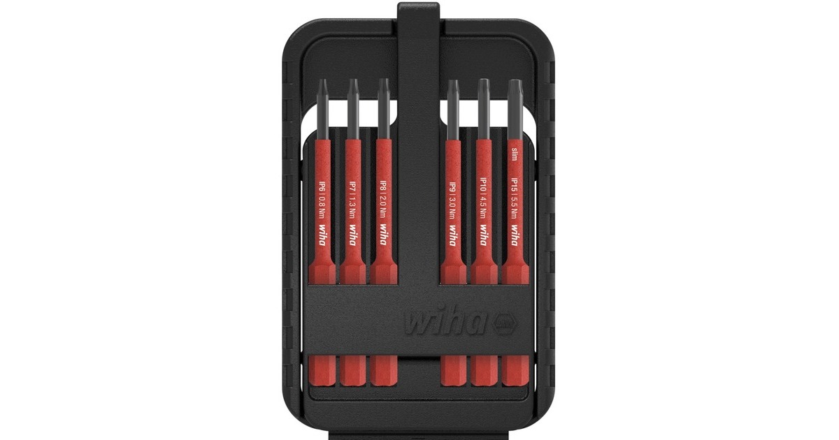 WihaBit Set slimBit electric bitset  (Rood, 76-delig)