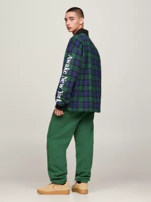 Camisa de rugby xadrez tartan Tommy x Awake NY