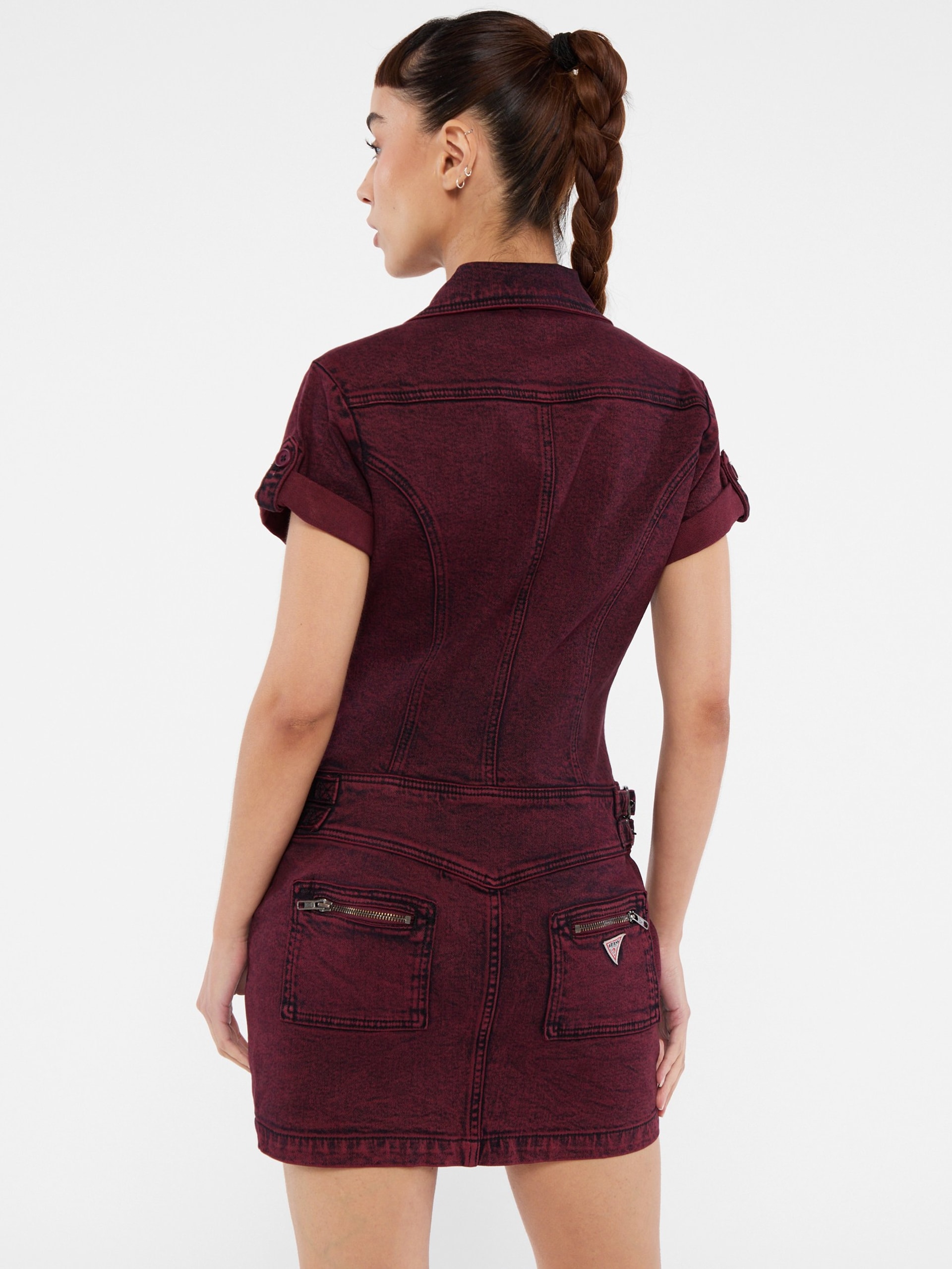 Vestido utilitário de jeans com zíper da GUESS Originals
