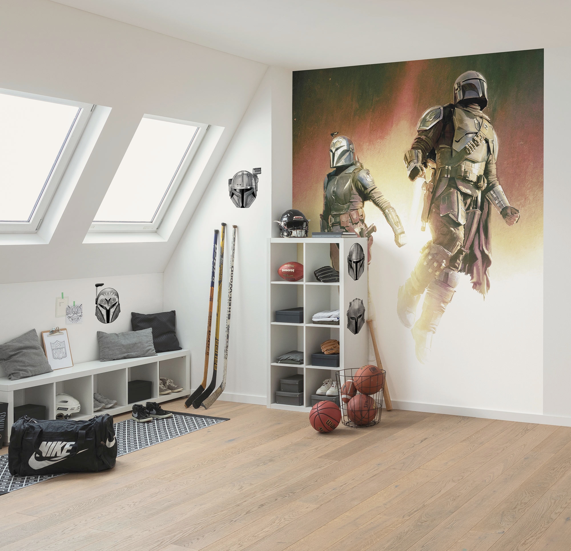 Komar Wandtattoo »Star Wars The Mandalorian Helmets« 50 x 70 cm (Breite x Höhe) - Kinderzimmer, Wandsticker